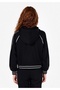 Regular Fit Hooded Embroidered Women's Black Sweatshirt - 2
