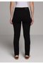 Slim Fit Mid Waist Straight Leg Women's Black Denim Jean Trousers - 2
