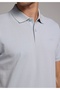 Regular Fit Polo Collar Plain Men's Blue Knitted Short Sleeve T-Shirt - 4