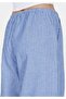 Regular Fit High Waist Wide Leg Women's Blue Trousers - 6