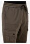 Slim Fit Mid Waist Elastic Leg Men's Green Trousers - 5