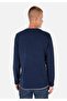 Regular Fit Crew Neck Navy Blue Men's Long Sleeve T-Shirt Cl 1069828 - 2