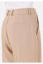 Regular Fit High Waist Wide Leg Women's Beige Trousers with Pockets - 6
