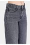 Regular Fit High Waist Wide Leg Women's Black Jean Trousers - 5