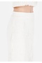 Slim Fit Jacquard Women's Ecru Skirt - 5