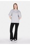 Comfort Fit Round Neck Printed Women's Gray Short Sleeve T-Shirt - 3