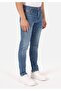 Slim Fit Low Waist Narrow Leg Men's Indigo Jean Pants - 4