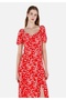 Viscose Regular Fit Women's Red Dress - 3