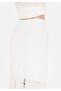 Slim Fit Jacquard Women's Ecru Skirt - 6