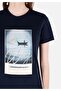 Women's Navy Blue T-Shirt - Sleeves - 5