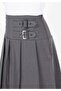 Mini Women's Double Buckle Gray Skirt - 5
