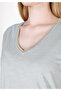 Regular Fit Cotton Lu V-Neck Plain Women's Green Short Sleeve T-Shirt - 4