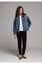 Slim Fit Mid Waist Straight Leg Women's Black Denim Jean Trousers