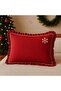 Embroidered Red Buldan Linen Pillowcase (50X70) 1 Piece Without Filling - 2