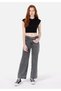 Regular Fit High Waist Wide Leg Women's Denim Jean Trousers