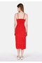 Viscose Slim Fit Women's Red Dress - 2