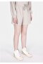 Regular Fit Mid Waist Straight Women's Stone Shorts - 4