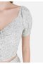 Slim Fit V-Neck Floral Women's Green Watermelon Shirt - 5