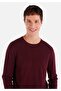 Regular Fit Round Neck Jacquard Men's Purple Knitwear Sweater - 4