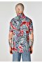 Regular Fit Shirt Neck Printed Men's Multicolor Pocketless Short Sleeve Shirt - 2