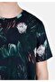 Regular Fit Crew Neck Printed Green Men's Short Sleeve T-Shirt - 5