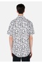 Regular Fit Shirt Neck Printed Men's White Short Sleeve Shirt - 2