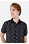 Regular Fit Polo Neck Men's Black Short Sleeve T-Shirt - 4