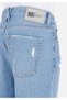 Loose Straight Fit Mid Waist Men's Black Jean Shorts - 6