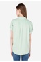 Regular Fit Shirt Collar Green Women's Short Sleeve Shirt - 2