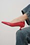 Carmen Red Color Patent Leather Low Heeled Shoes - 2