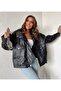 Double Pocket Side Gathered Oversized Leather Jacket - 3