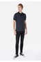 Regular Fit Polo Neck Striped Men's Anthracite Short Sleeve T-Shirt - 3