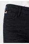 Skinny Fit Mid Waist Narrow Leg Women's Black Jean Trousers with Pockets - 5