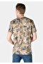 Regular Fit Crew Neck Printed Beige Men's Short Sleeve T-Shirt - 2