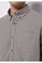Regular Fit Shirt Neck Checked Men's Brown Long Sleeve Shirt - 4