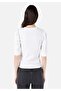 Regular Fit Round Neck Women's White Short Sleeve T-Shirt - 2