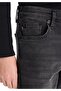 Slim Fit Low Waist Slim Leg Men's Black Jean Pants - 4