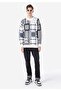 Comfort Fit Round Neck Jacquard Men's White Sweater - 3