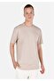 Regular Fit Crew Neck Basic Beige Men's Short Sleeve T-Shirt