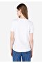 Regular Fit Knitted Pocketless Round Neck Printed Women's White Short Sleeve T-Shirt - 2