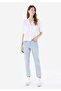 Regular Fit Shirt Neck Pocketed Plain Women's White Short Sleeve Shirt - 3