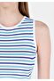 Slim-Fit Striped Blue Women's Short-Sleeve Sweater - 5