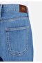 Regular Fit High Waist Wide Leg Women's Indigo Jean Trousers - 6