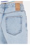 Regular Fit High Waist Ripped Detailed Women's Bleach Indigo Denim Jean Shorts - 6