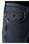 Slim Fit Low Waist Narrow Leg Men's Dark Indigo Jean Pants - 5