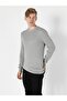 Slim Fit Grey Melange Men's Sweater CL1056031 - 4