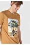 Regular Fit Round Neck Men's Brown Short Sleeve T-Shirt