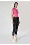 Slim Fit Round Neck Knitted Plain Women's Pink Short Sleeve T-Shirt - 3