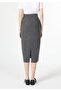 Slim Fit Women's Knitted Anthracite Skirt - 2