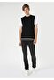 Slim Fit Round Neck Jacquard Men's Black Sweater - 3